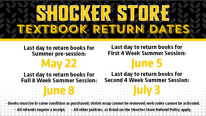 Summer textbook return dates.